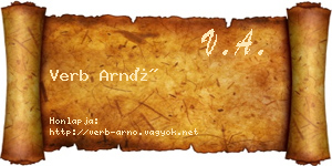 Verb Arnó névjegykártya